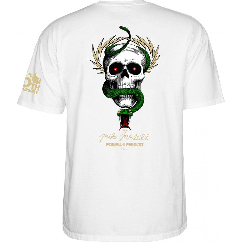 T-Shirt Powell Peralta Mike McGill Skull & Snake 40th Anniversary - White