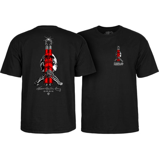 T-Shirt Powell Peralta Skull & Nunchucks Bruce Lee Collab - Black