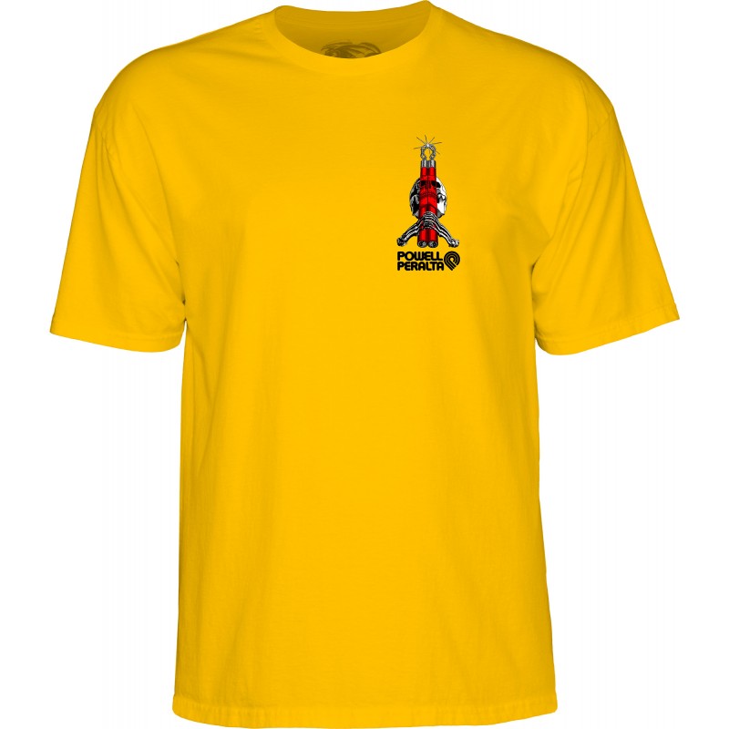 T-Shirt Powell Peralta Skull &amp; Nunchucks Bruce Lee Collab - Daisy Yellow