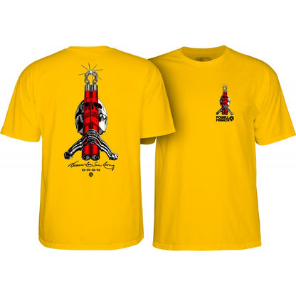 T-Shirt Powell Peralta Skull &amp; Nunchucks Bruce Lee Collab - Daisy Yellow