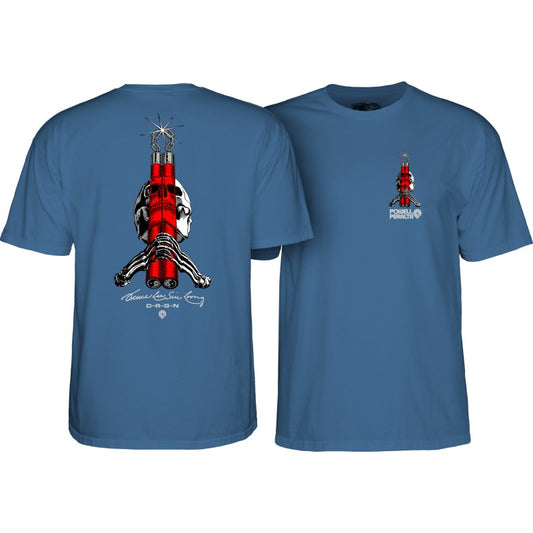 T-Shirt Powell Peralta Skull & Nunchucks Bruce Lee Collab - Indigo Blue