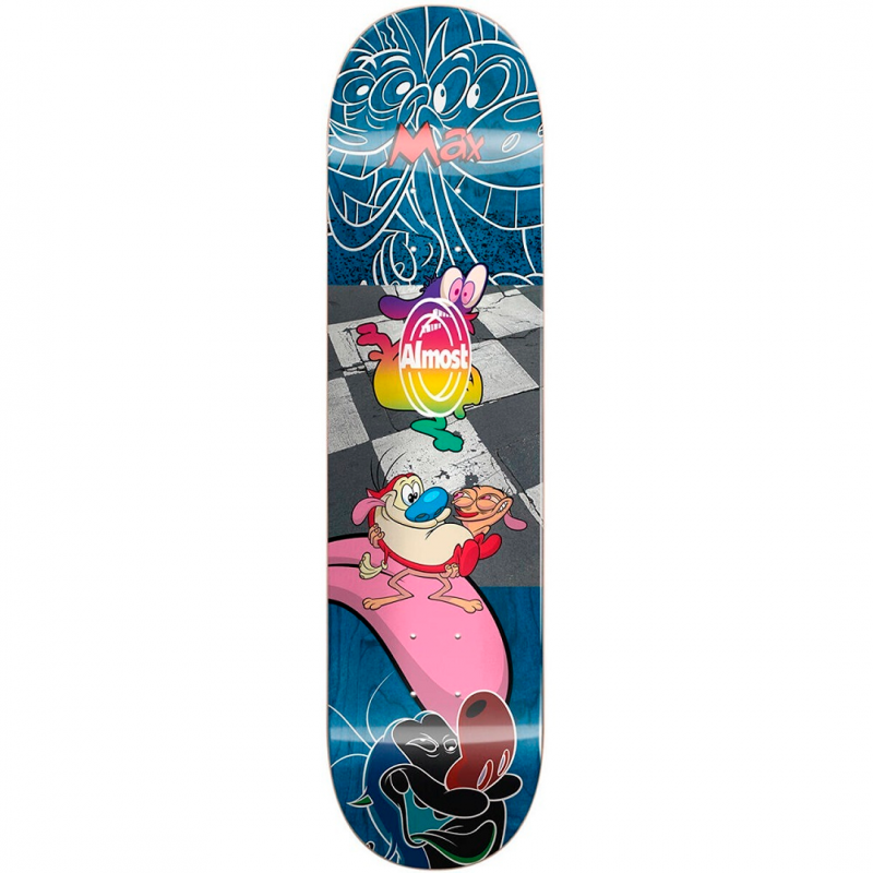 Almost Max Geronzi Ren & Stimpy Mixed Up R7 Skateboard Deck 8.5"