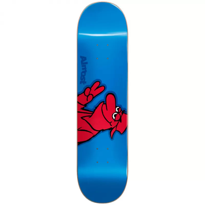Almost Red Head Blue Skateboard Deck 8.375"