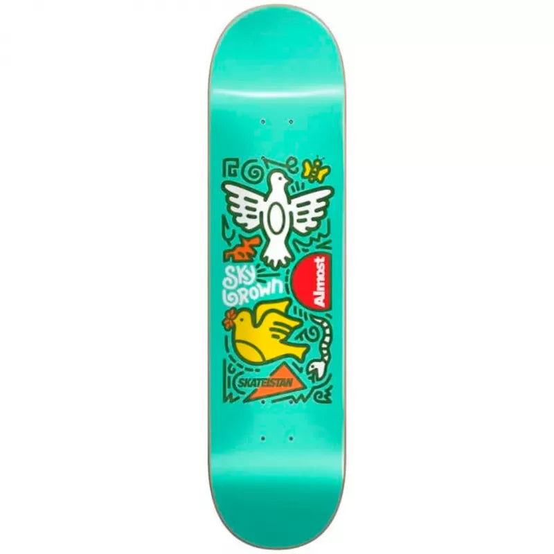 Almost x Skateistan Sky Brown Doodle R7 Mint Skateboard Deck 7.75"