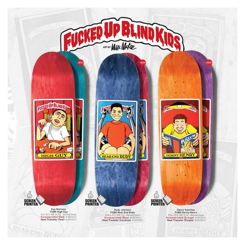 Blind "Fucked Up Blind Kids" Rear-End Rudy Johnson Skateboard Deck 9.0"