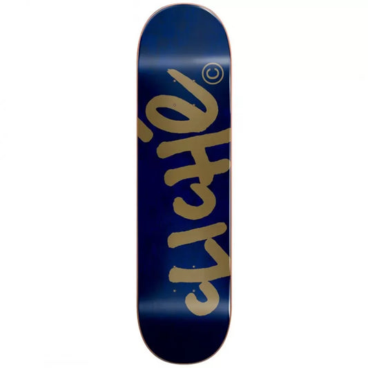 Cliché Handwritten Navy Gold Skateboard Deck 8.25"