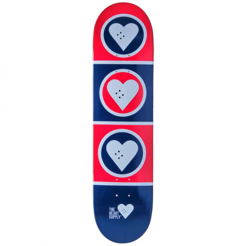 Heart Supply Squad Blue Red Skateboard Deck 8.0"