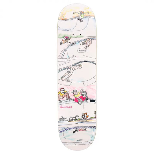 Krooked Mark Gonzales Skull Ride Skateboard Deck 8.75"