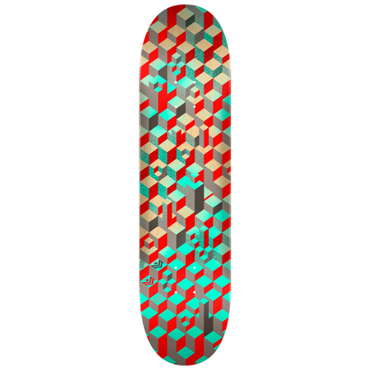 Mini Logo Pattern Blocks Skateboard Deck 8.0"