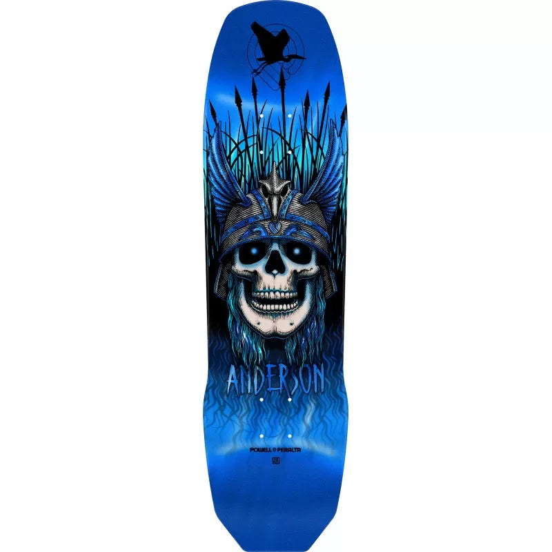 Powell Peralta Andy Anderson Heron 7-Ply Maple Blue Foil Skateboard Deck 8.45"