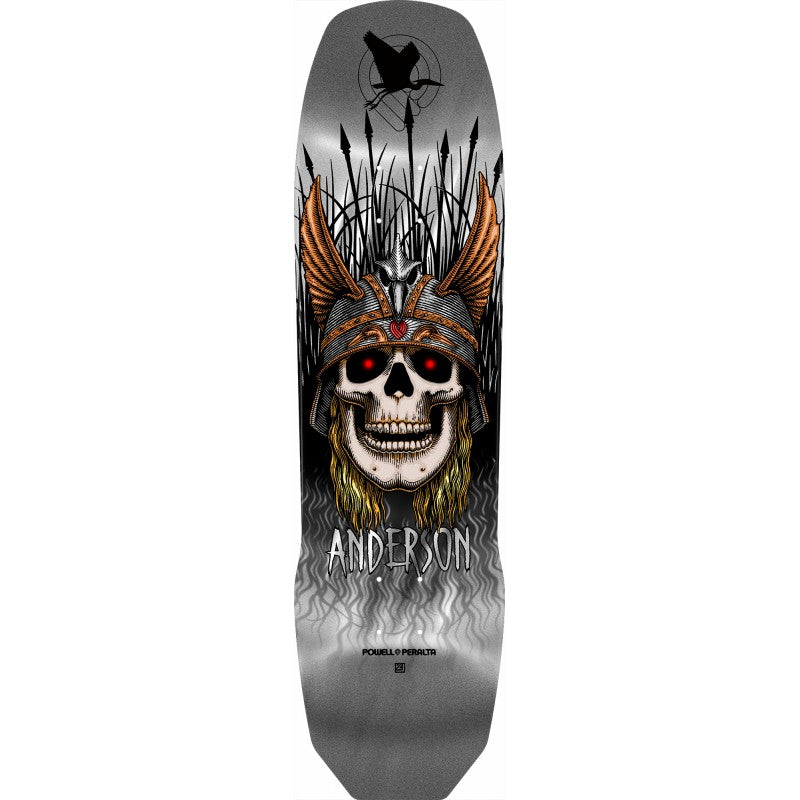 Powell Peralta Andy Anderson Heron Silver Foil 7-Ply Maple Skateboard Deck 8.4"