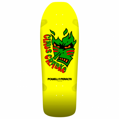 Powell Peralta Claus Grabke Yellow Skateboard Deck 10.25"