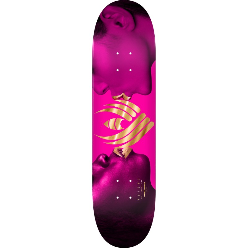 Powell Peralta Flight® Kiss Pink Gold Foil Skateboard Deck 8.25"