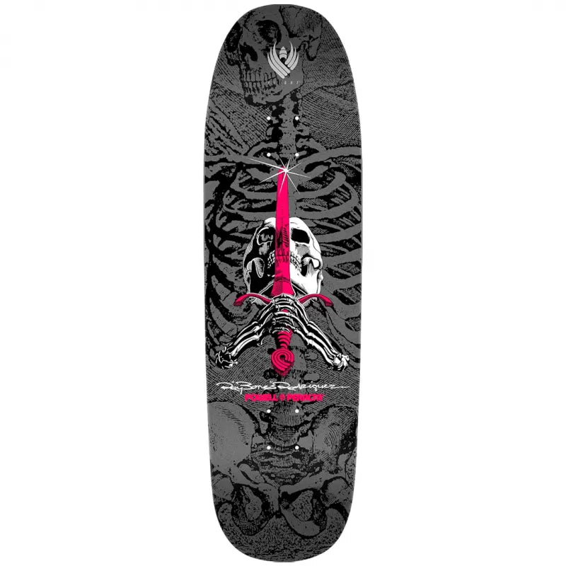Powell Peralta Flight® Ray Rodriguez Skull & Sword Black/Silver Skateboard Deck 9.265"