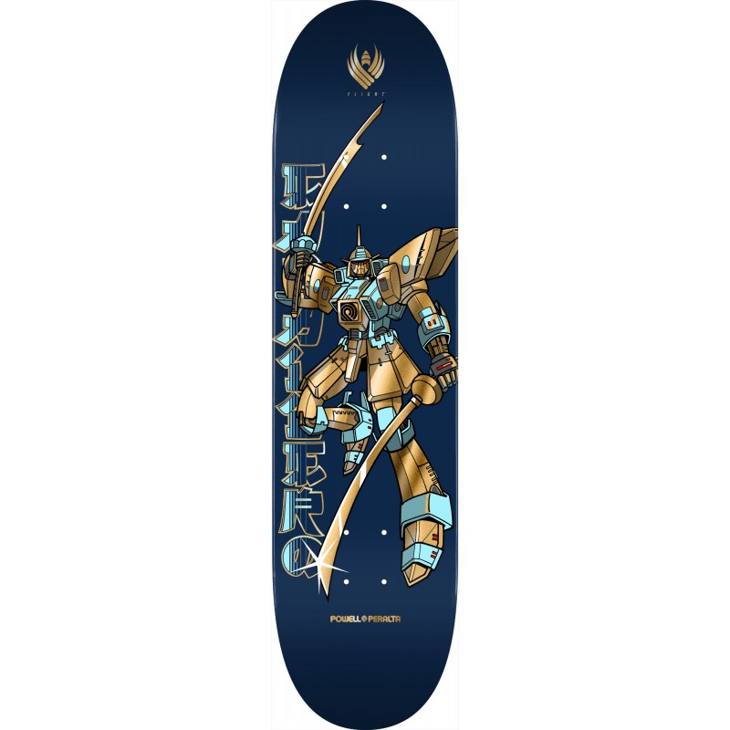 Powell Peralta Flight® Steve Caballero Gundam Blue Gold Foil Skateboard Deck 8.5"