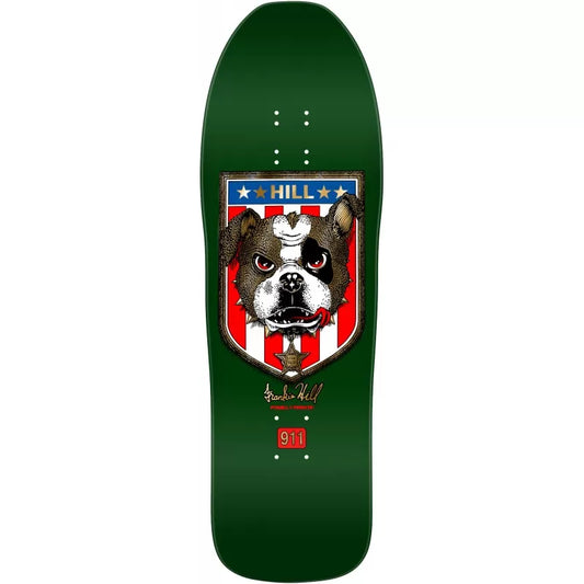 Powell Peralta Frankie Hill Bull Dog Green Gold Foil Skateboard Deck 10"