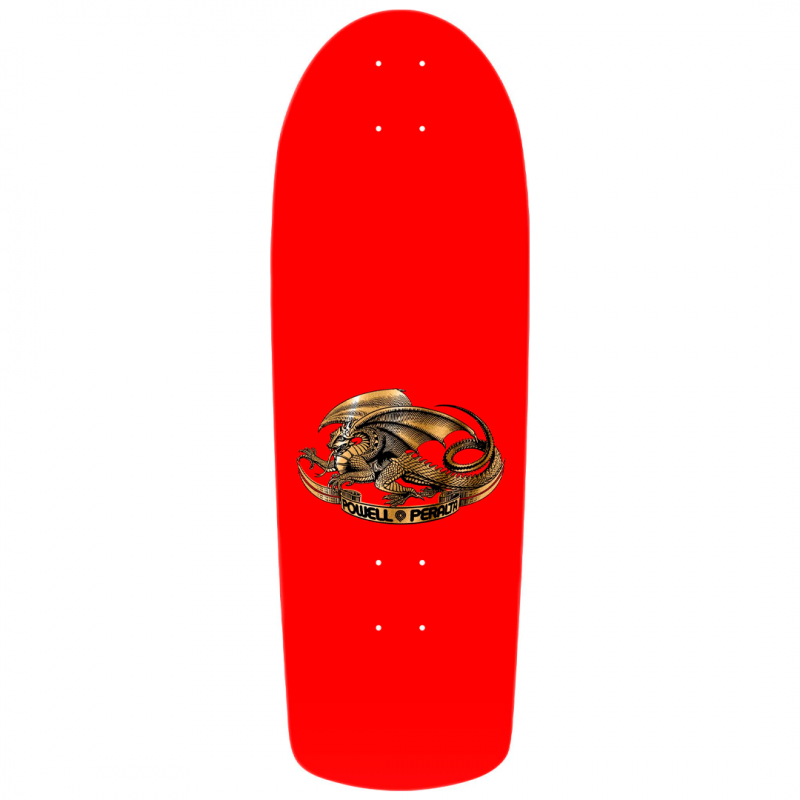 Powell Peralta Mike McGill Skull &amp; Snake McTwist 40th Anniversary Red Gold Foil Skateboard Deck 10"