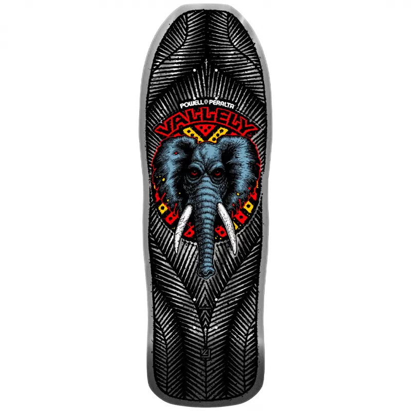 Powell Peralta Mike Vallely Elephant Silver Foil Skateboard Deck 10"