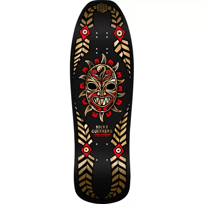 Powell Peralta Nicky Guerrero Mask Black/Gold Foil Skateboard Deck 10"