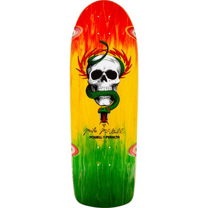 Powell Peralta OG Mike Mcgill Skull &amp; Snake Rasta Fade Skateboard Deck 10"