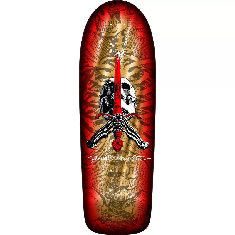 Powell Peralta OG Ray Rodriguez Skull & Sword Gold Foil Skateboard Deck 10"