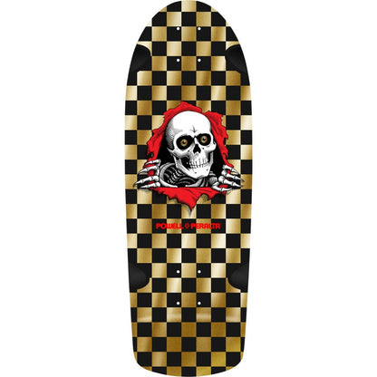 Powell Peralta OG Ripper Checker Gold Foil Skateboard Deck 10"