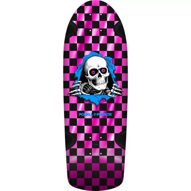 Powell Peralta OG Ripper Checker Pink Foil Skateboard Deck 10"