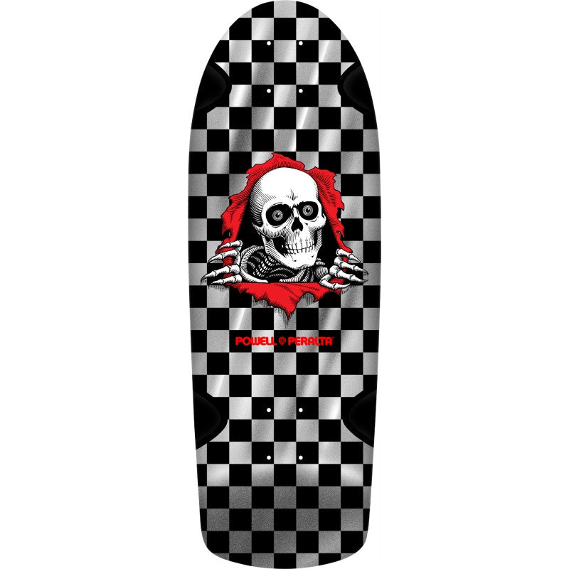 Powell Peralta OG Ripper Checker Silver Foil Skateboard Deck 10"