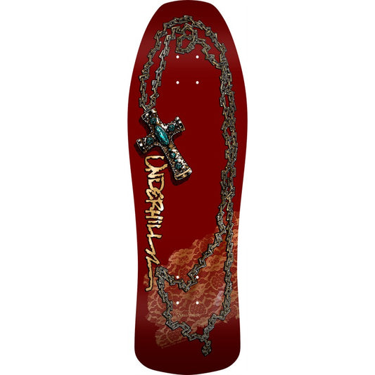 Powell Peralta Ray Underhill Cross Burgundy/Gold Foil Skateboard Deck 9.9"