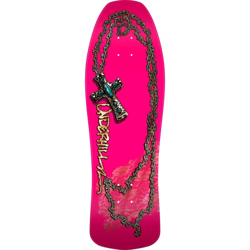 Powell Peralta Ray Underhill Cross Pink/Gold Foil Skateboard Deck 9.9"