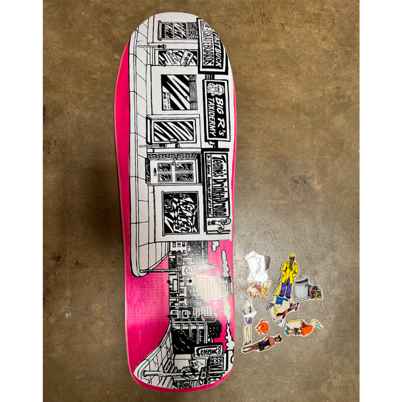 Prime Sticker-O-Rama Pink Skateboard Deck 9.5