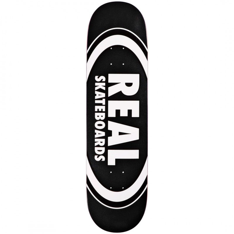 Real Classic Oval Black Skateboard Deck 8.25"