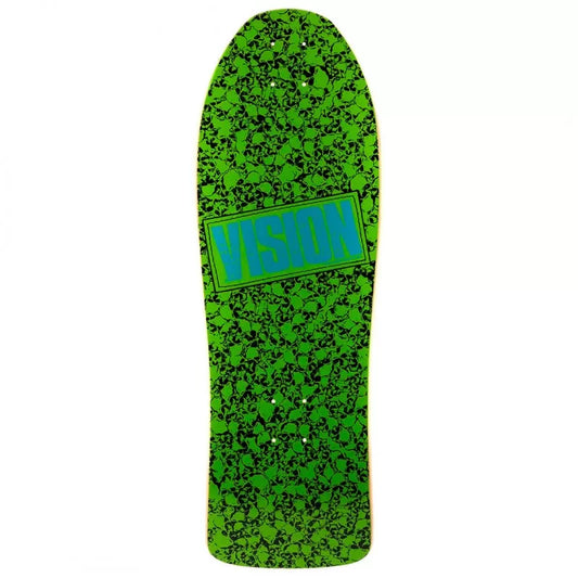 Vision Punk Skull Green Old School Skateboard Deck 10"