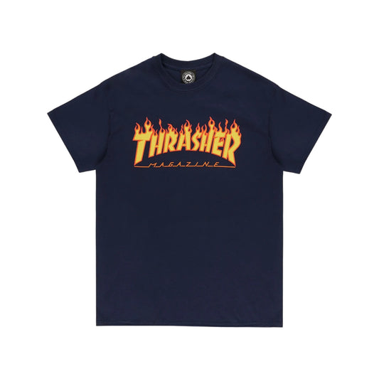 Thrasher Flame Logo T-Shirt - Navy