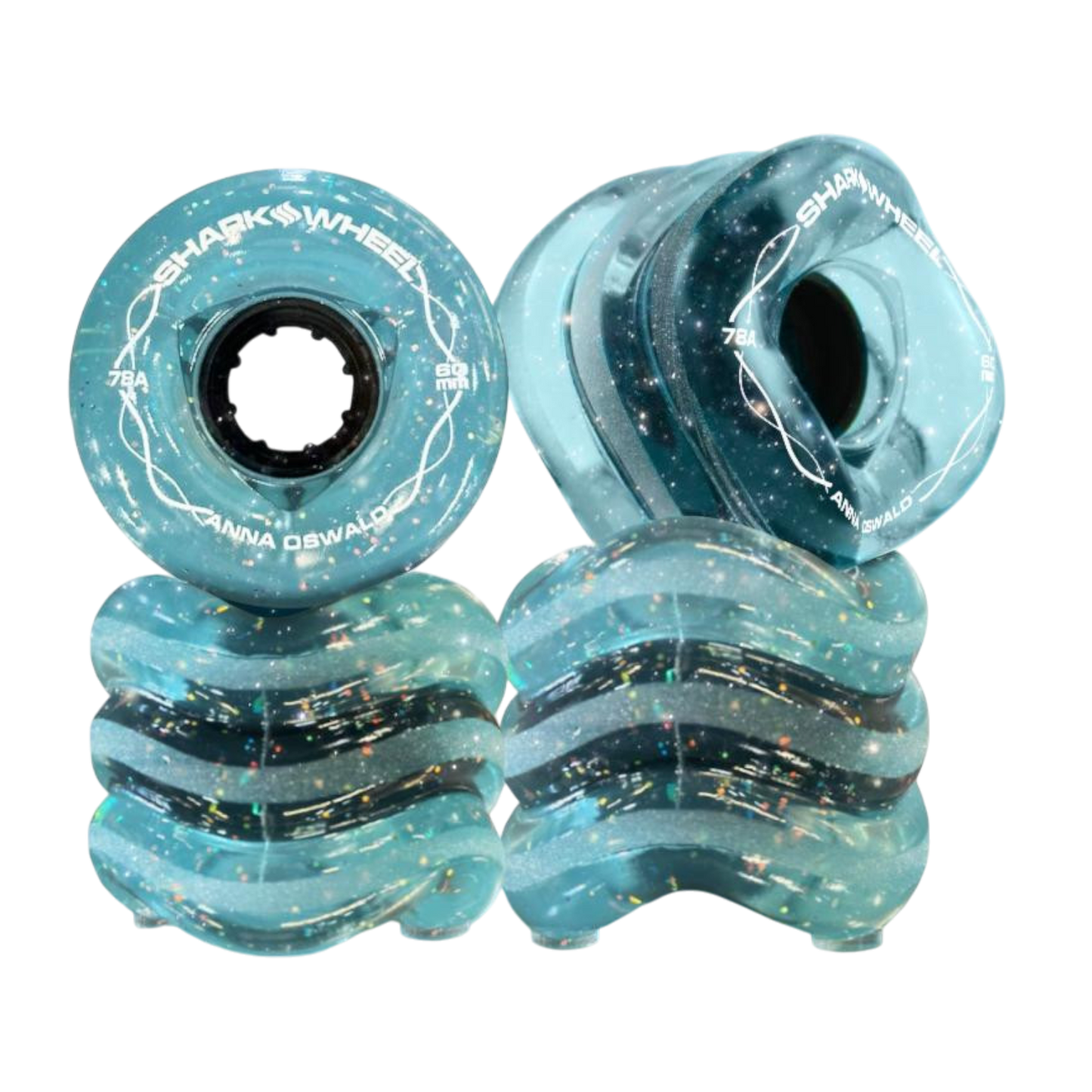 Shark Wheel California Roll Glitter Blue 60mm Wheels
