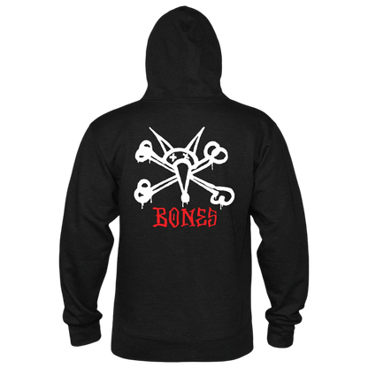 Powell Peralta Rat Bones Hoodie - Black and Red
