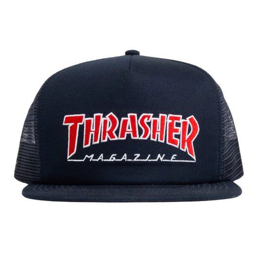 Boné Thrasher Embroidered Outlined Mesh - Navy Blue