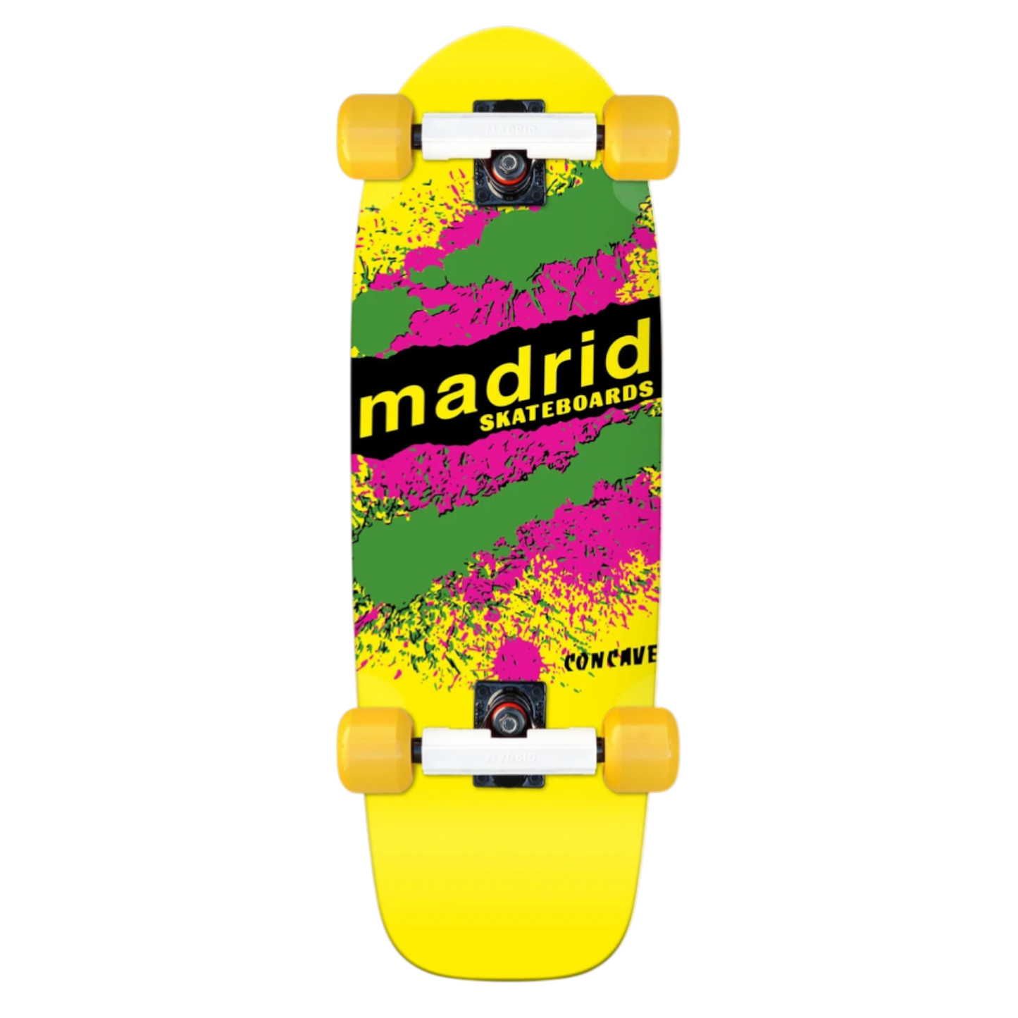 Madrid Marty Explosion Yellow Old School Skateboard Complete 29"