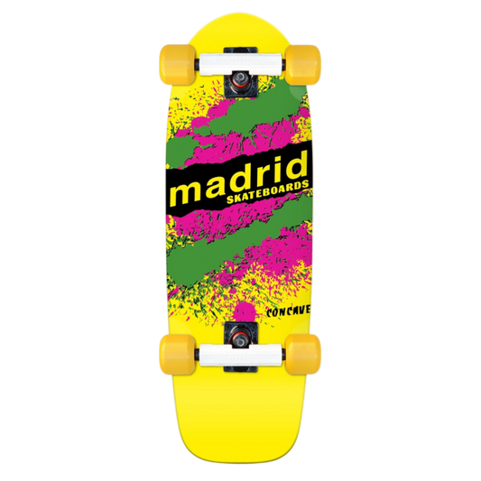 Madrid Marty Explosion Yellow Old School Skateboard Complete 29"