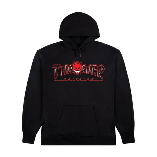 Sweat Hood Thrasher x Spitfire Big Head Outline - Black