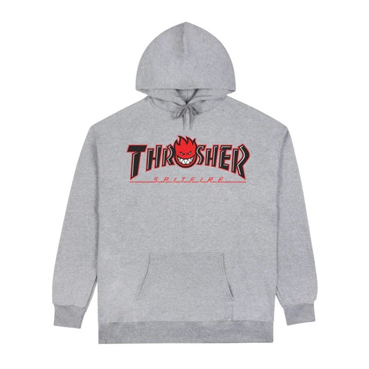Sweat Hood Thrasher x Spitfire Big Head Outline - Ash