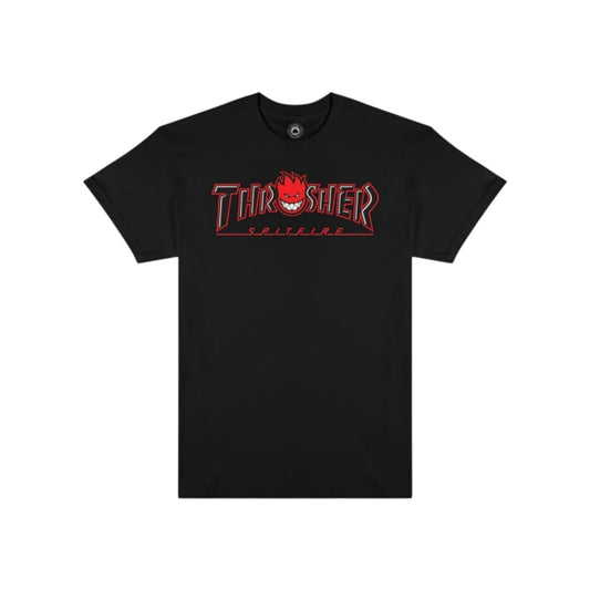 T-Shirt Thrasher x Spitfire Big Head Outline - Black