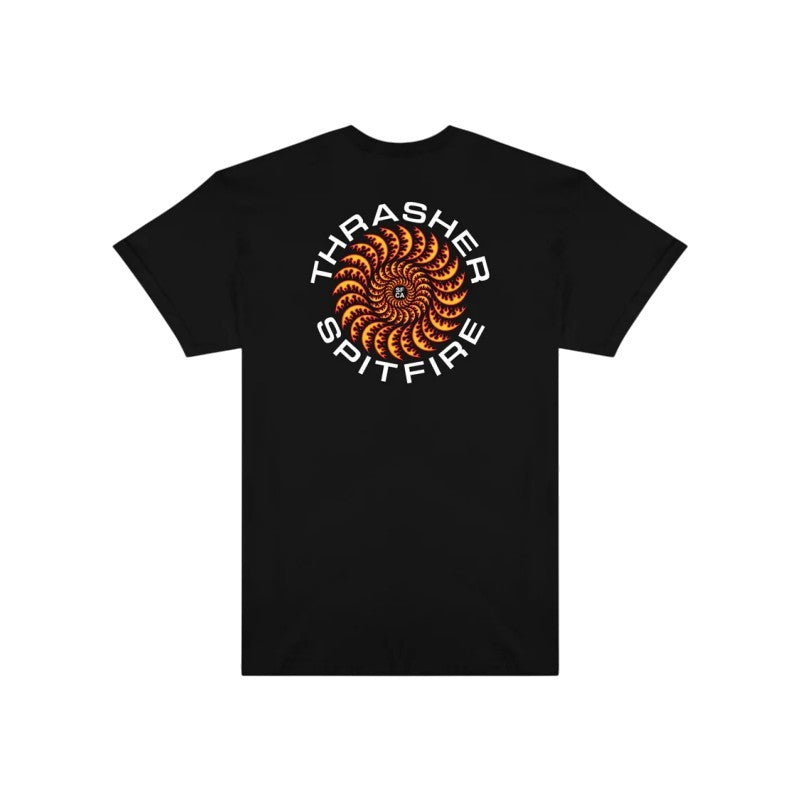T-Shirt Thrasher x Spitfire Classic Swirl - Black