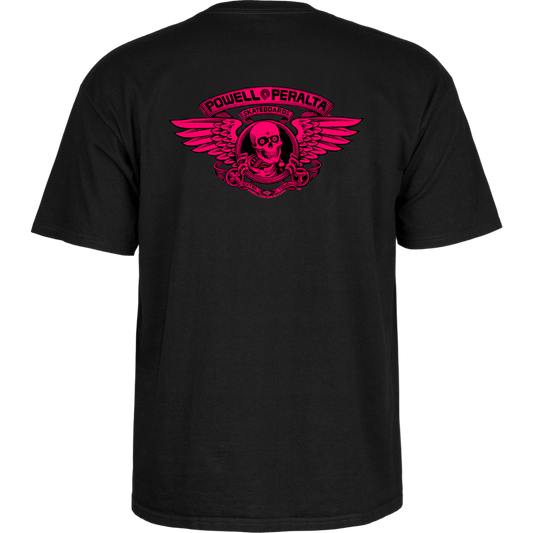 Powell Peralta Winged Ripper T-Shirt - Pink Blacklight
