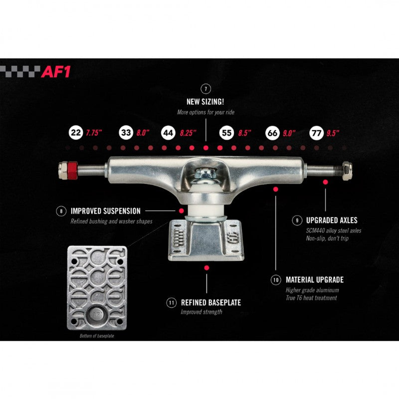 Trucks Skate Ace AF1 Low Hollow Kingpin 44 Polished - 8.25