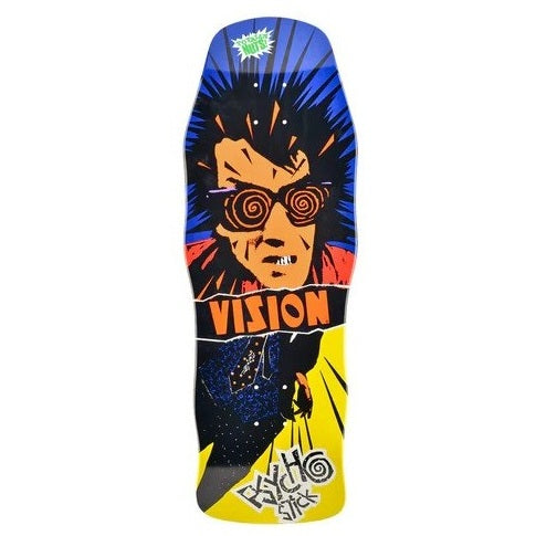 Vision Psycho Stick Modern Concave Blue/Yellow Old School Skateboard Deck 10"
