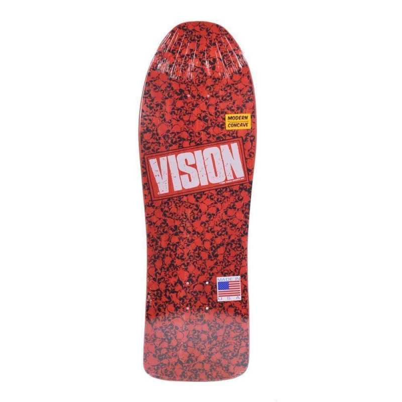 Vision Punk Skull Modern Concave Old School Red Skateboard Deck 10"