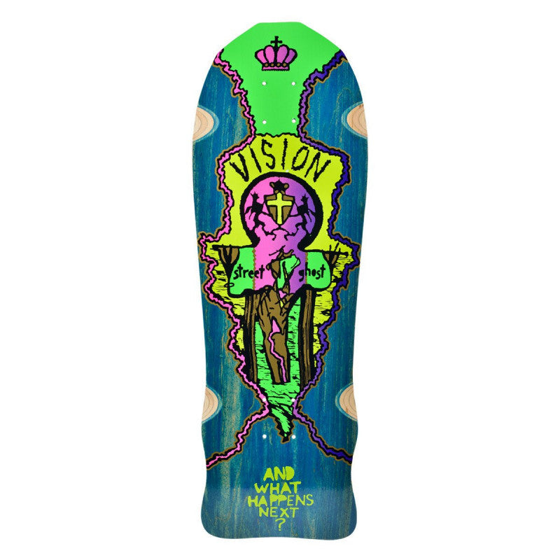 Vision Street Old Ghost Old School Blue Stain Skateboard Deck 9.75"